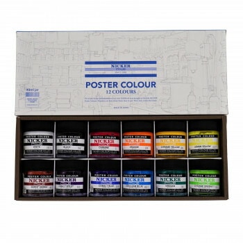 ニッカー絵具　ポスターカラー　40ml　12色セット　PC40ML12N