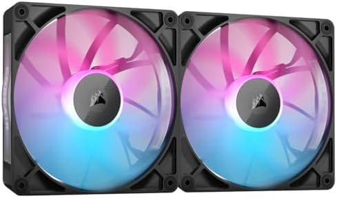 CORSAIR iCUE LINK RX140 RGB スターターキット 140mm PWM PCケースファン デュアルパック（iCUE LINKシステムハブ付属） ブラック CO-905102...