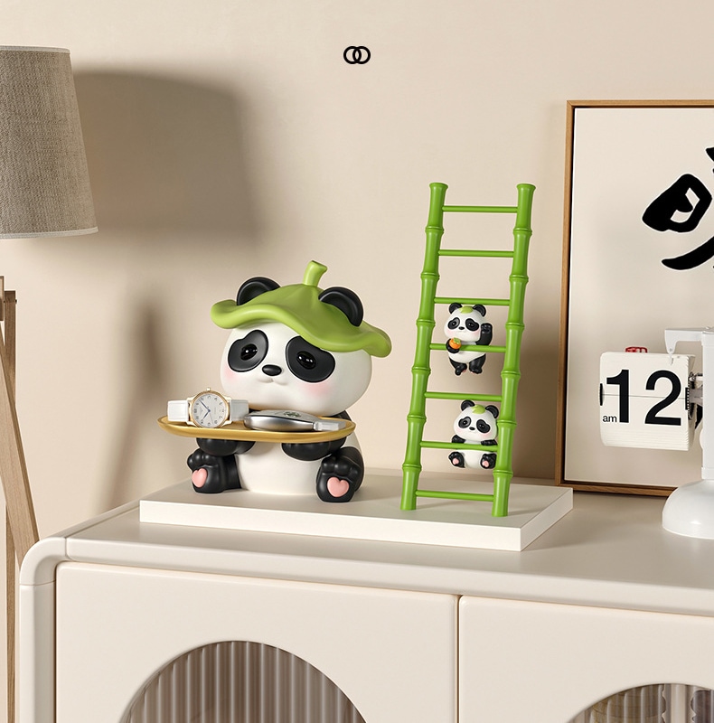 パンダオブジェ 玄関収納 鍵置き キーホルダー モダンオブジェ 可愛い 癒し インテリア 結婚祝い 新婚