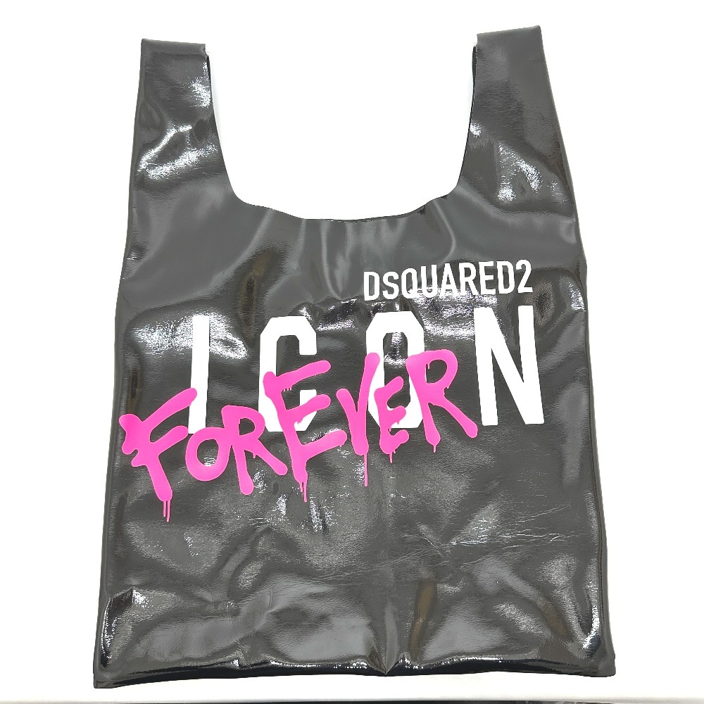 DSQUARED2 ディースクエアード トートバッグ S83SP0066 ICON&FOREVER プリントショッピング ビニール ブラック