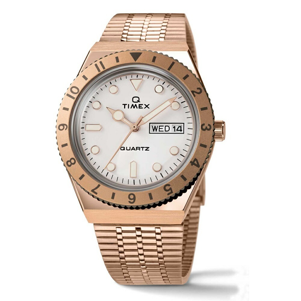 タイメックス 腕時計 手表 メンズ 父の日 レディース 母の日 ユニセックス Q TIMEX ゴールド スチールブレスレット 防水 簡単 電池交換 シンプル かっこいい おしゃれ 時計 記念日 贈り物