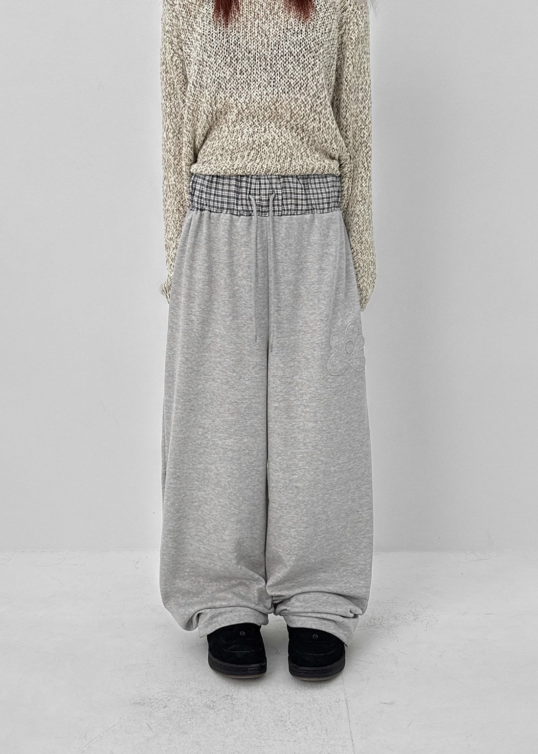 オトゥンパッチチェック配色バンディングパンツ 5,236円