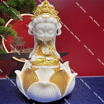 品質保証 高さ18cm 木彫仏像 自在観音菩薩 仏師彫り 招財開運 仏教工芸