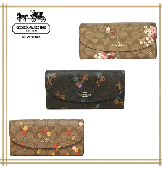 SLIM ENVELOPE WALLET WITH CHERRY PRINT F31562