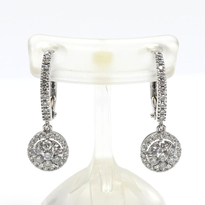 Vendome Aoyama ヴァンドーム青山 Pt950/K18WG ダイヤ ピアス ダイヤモンド0.27ct/0.27ct 3.3g レディース 中古