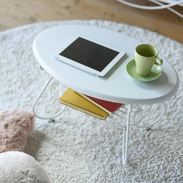 ローテーブル 楕円形 丸型 センターテーブル リビング アイアン アンティーク風 クラシック レトロ 一人暮らし ワンルーム ひとり暮らし 姫系 ガーリー ラック