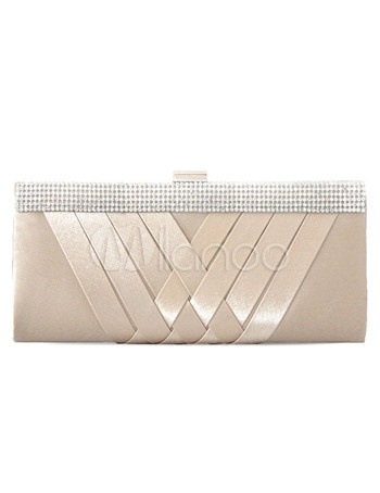 カバーパターン水平形状はラインストーンシルククラッチバッグをチェック