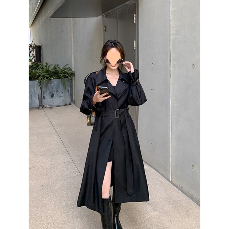 春と秋の女性のためのミドル丈のゆったりとした英国風のウインドブレーカーコート今日セレブや小柄な人々に人気のスタンドカラーコート 7,510円