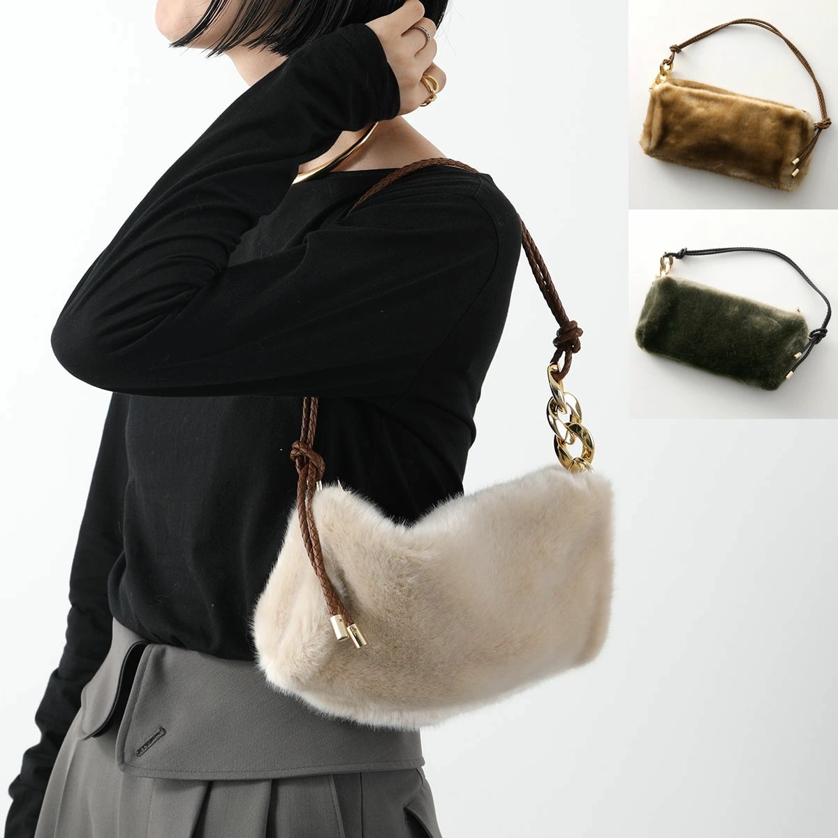 a point etc アポワンウテセ ハンドバッグ SAC ALIX レディース エコファー 鞄 カラー3色
