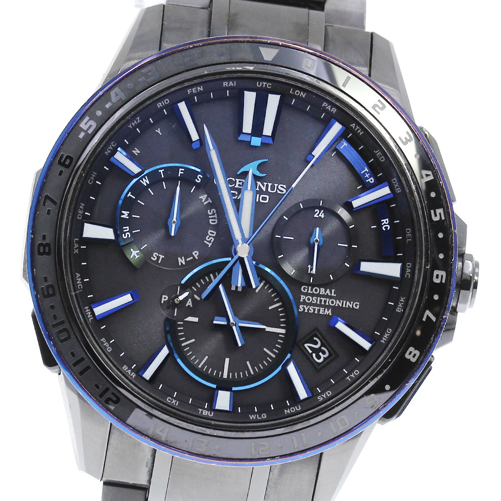 良品箱・保証書付き【CASIO】カシオ オシアナス GPS デイト OCW-G1200 ソーラー電波 メンズ_709972【中古】