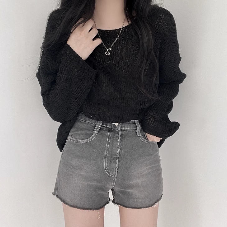 トップス ニットソー プルオーバー 袖あり 長袖 萌袖 ラウンドネック 襟なし 透け感 かわいい 大人可愛い シンプル カジュアル 大人 おしゃれ 大人女子 こなれ感 ラフ ラブリー キュート ルーズ