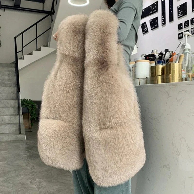 【急速出荷!】2025福袋フェイクファーベストレディースベスト大きいサイズ体型カバー ファーポッケ付きおしゃれ防寒カジュア