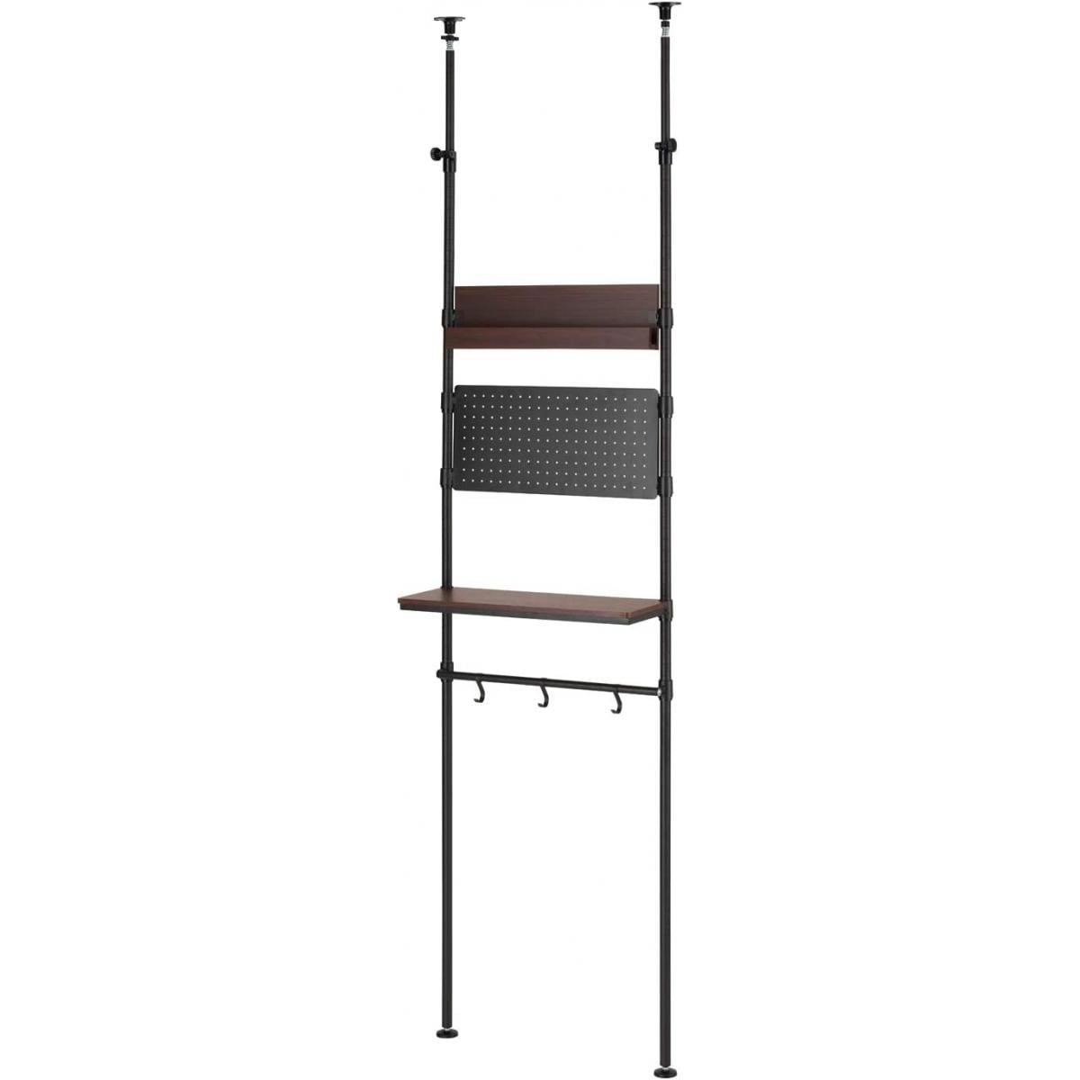 ルミナス ノワール 突っ張り収納ラック テンションラック 幅65×奥行25×高さ220～280cm NO60-T 　壁面収納 ウォールラック 【お客様組立】