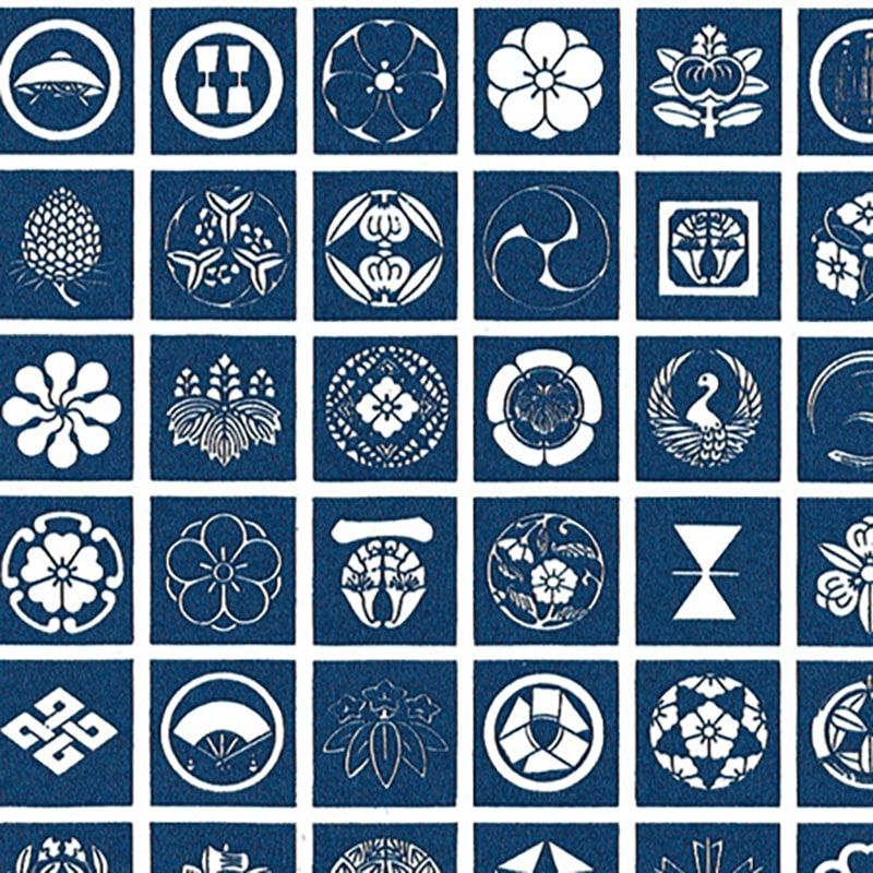 （まとめ買い）シモジマ HEIKO 包装紙 贈答/慶弔用 半才 家紋 紺 100枚 757x530mm ラッピング用品 002330800 [x3セット]