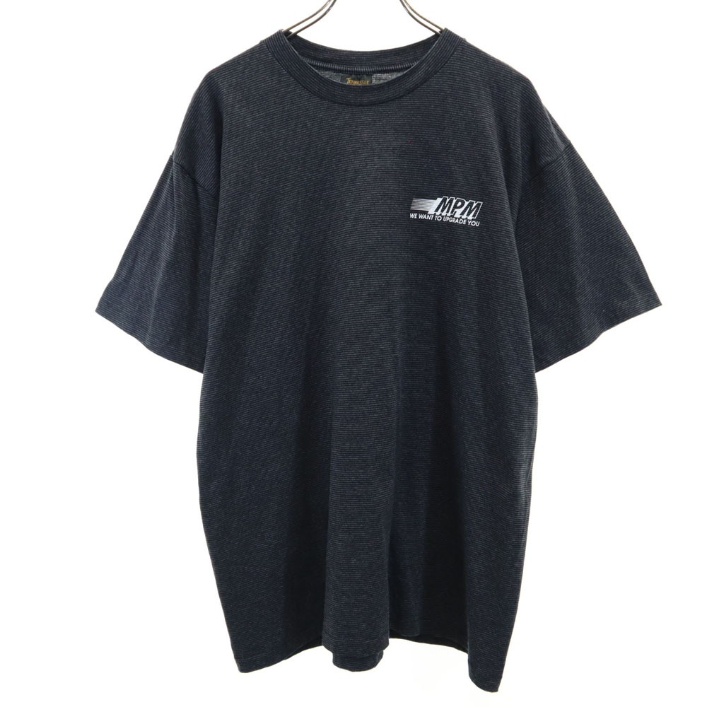 テネシーリバー 90s USA製 オールド シングルステッチ ボーダー 半袖 Tシャツ XL グレー系 TENNESSEE RIVER メンズ