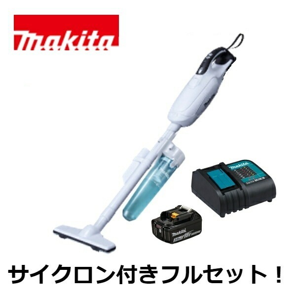 当店だけ！バッテリー充電器も1年保証! マキタ CL182FDZW 18V コードレス 掃除機 紙パック式 CL182FDZW + サイクロンアタッチメント A-67169 + バッテリー BL183