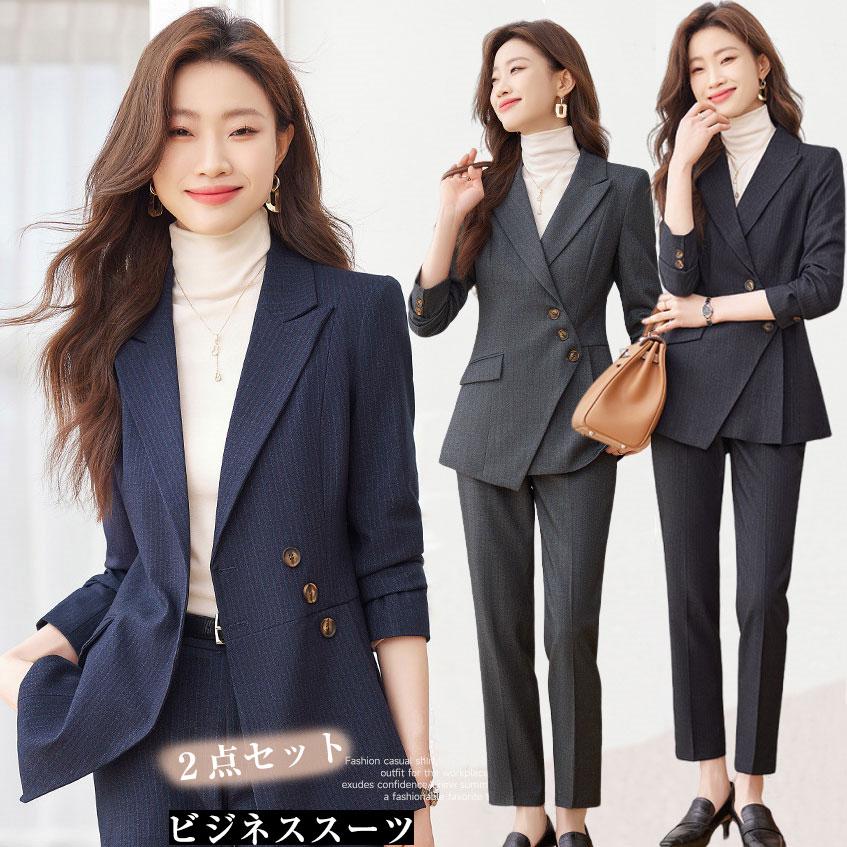 スーツ レディース パンツスーツ 秋 冬 おしゃれ ビジネススーツ セレモニースーツ ママ 長袖 ジャケット パンツ セット 面接 通勤 オフィス 仕事 上品 キャリア新製品をいち早く入手