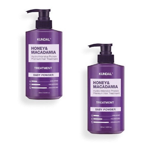 クンダルプロテイントリートメントベビーパウダー500ml x 2個香り保湿栄養柔らかいしっとりヘアケア