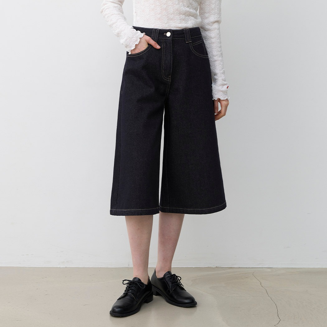 (PT-5616)BELLA BERMUDA DENIM PANTS