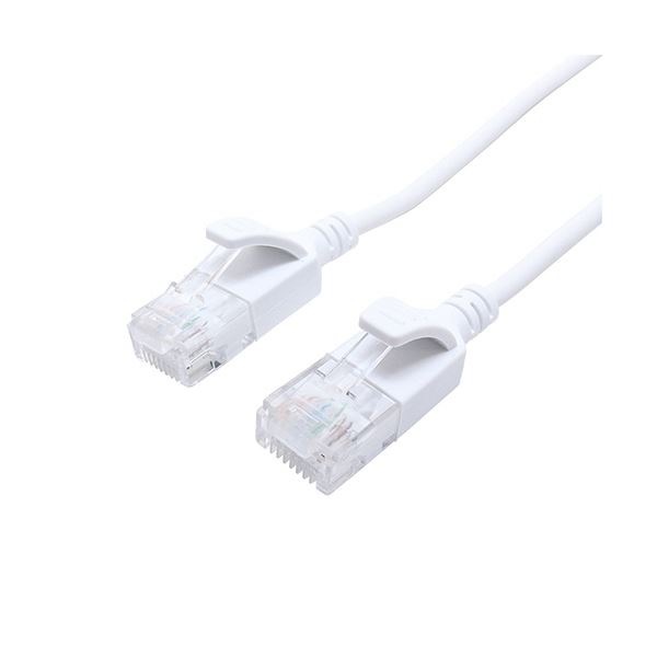 （まとめ） ナカバヤシ ミヨシCAT.6A LANケーブル スリム ホワイト 0.5m C6A-S5WH 1本 (×5セット)