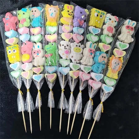 漫画マシュマロ串学校景勝地グミかわいいホリデーギフト