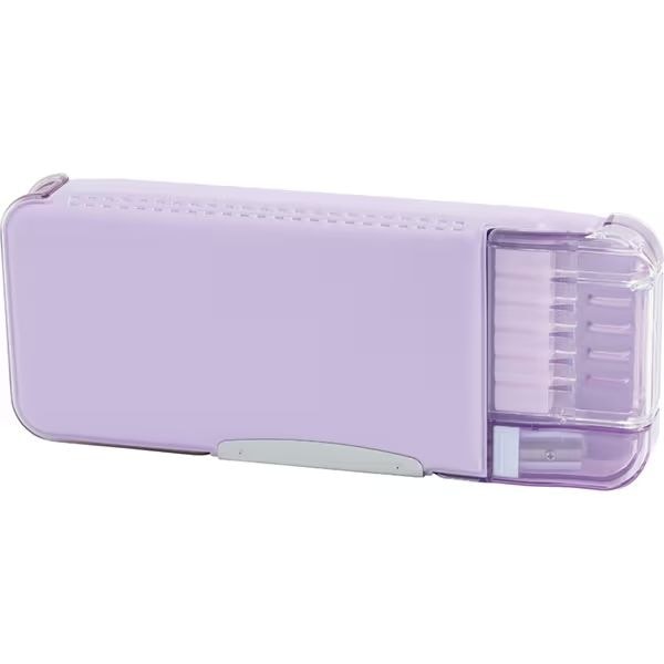 （まとめ買い）うかサポ えんぴつチェック両面筆入 筆箱 Wシート補強 バイオレット FD-8445-V [x3]