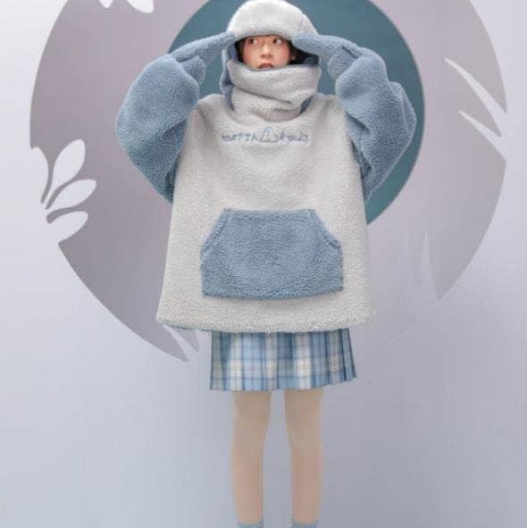 パーカー レディース メンズ カップル 鮫 カットソー トップス ワンピ ゆったり 体型カバー カジュアル 可愛い しっぽ 尾