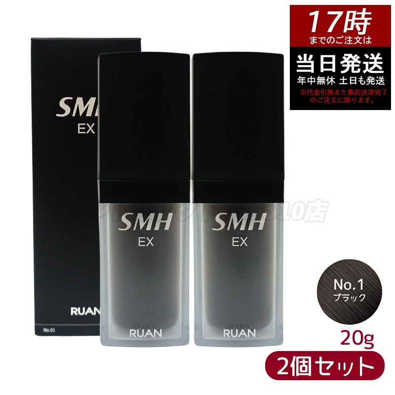 【2個セット】 ルアン スーパーミリオンヘアー EX 20g No.1 ブラック ボリューム ふりかけ 薄毛 抜け毛 白髪 対策 増毛パウダー 髪 頭皮 分け目 薄毛隠し