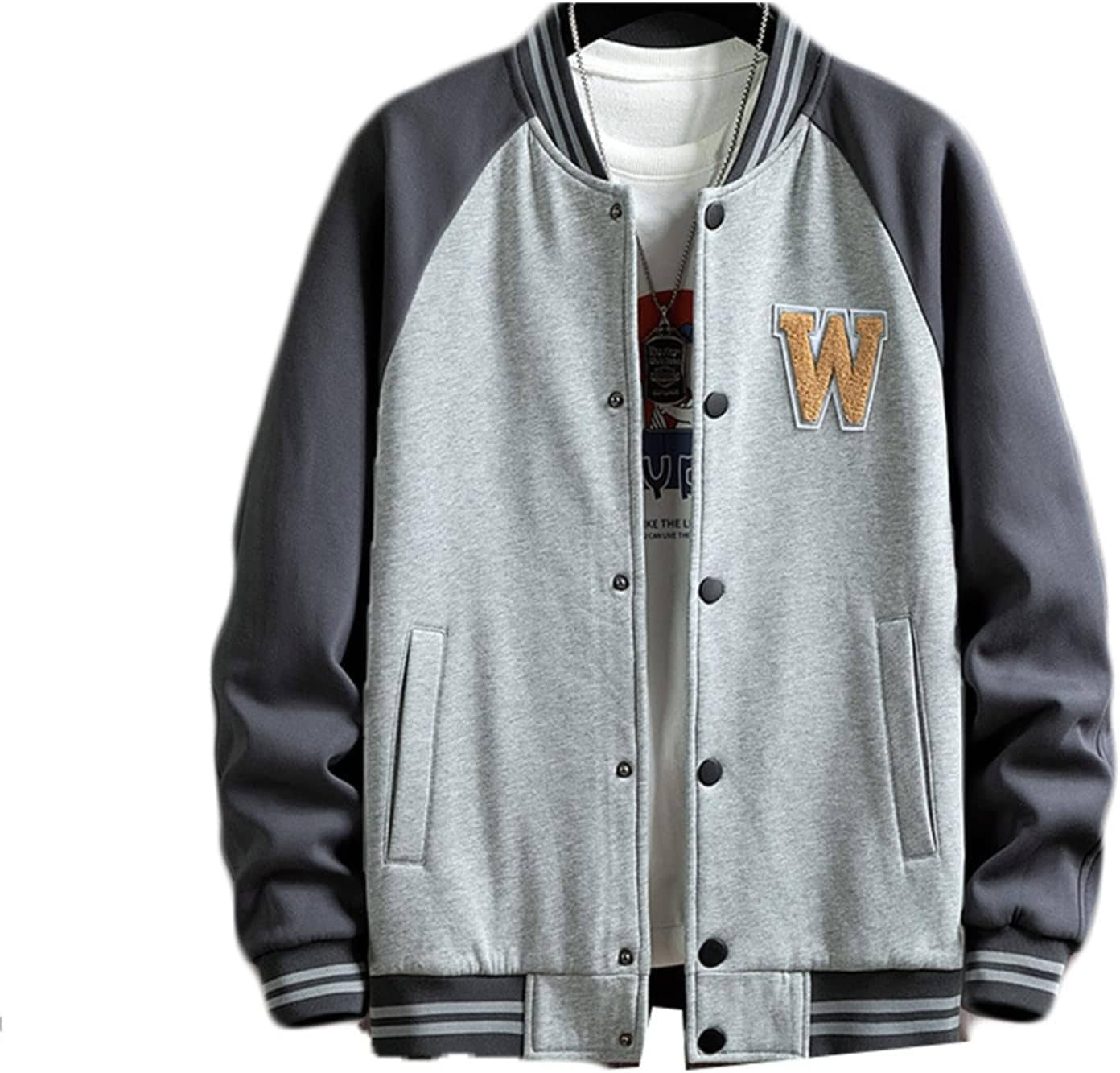 ジャケット スタジャン メンズ スタジアムジャンパー 野球服 バイカラー ストリート 男性用 カジュアル アウター 長袖 春秋 薄手 防風 防寒 大きいサイズ アメカジ 学生 トップス