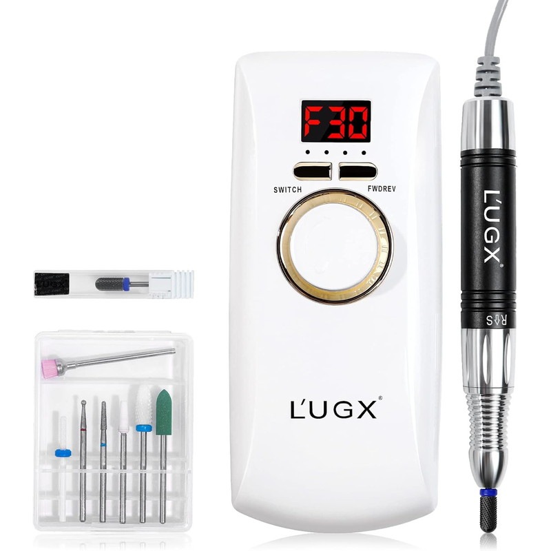 LUGX ネイルマシン 30000RPM, ネイルオフマシーン 電動ネイルマシン プロ ネイルドリル 甘皮処理 電動 ネイルマシーン 自宅サロン用