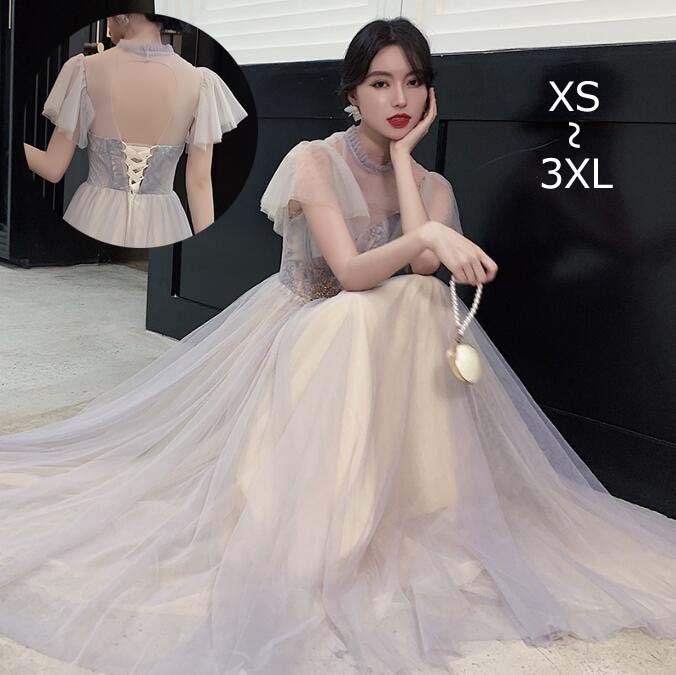 イブイングドレス ウェディングドレス パーティードレス ロング丈 ミモレ丈 ワンピース ドレス 高級感 フォーマルドレス 演奏会 忘年会 成人式 礼服 二次会ドレス 可愛いドレス お姫様 ステージ 肩