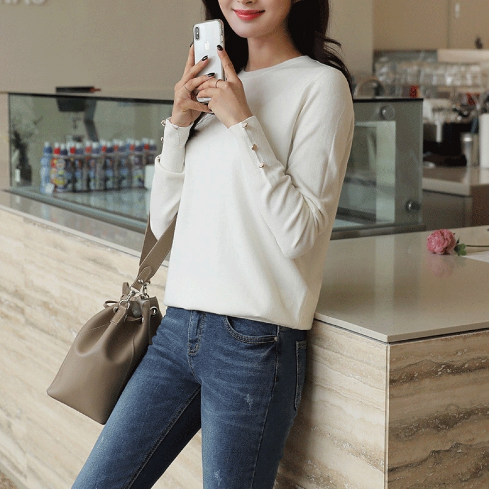 クリック＆ファニーアルバソフトボタンニット