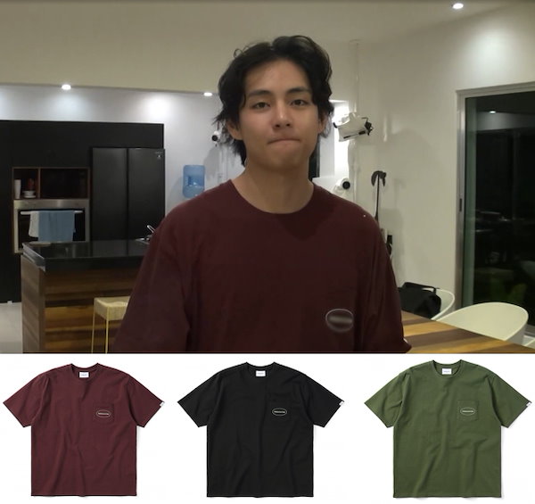 ソジンの家 BTS V着用 E/T-Logo Pocket Burgundy, Black, Green