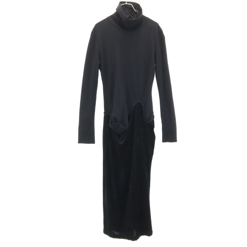 ワイズ 80s 日本製 ヴィンテージ 長袖 タートルネック ワンピース ブラック Ys レディース