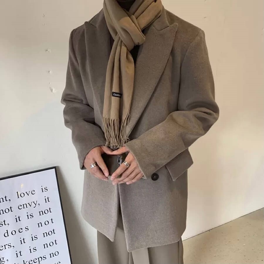 すぐに発送可能 メンズ コート ジャケット ラップコート ウールコート 韓国 9209 新品