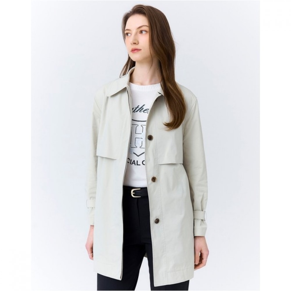 (ヘッジスレディース) 24SS ライトベージュタフタシングルハーフトレンチコート HSCO4B201I1 27,374円