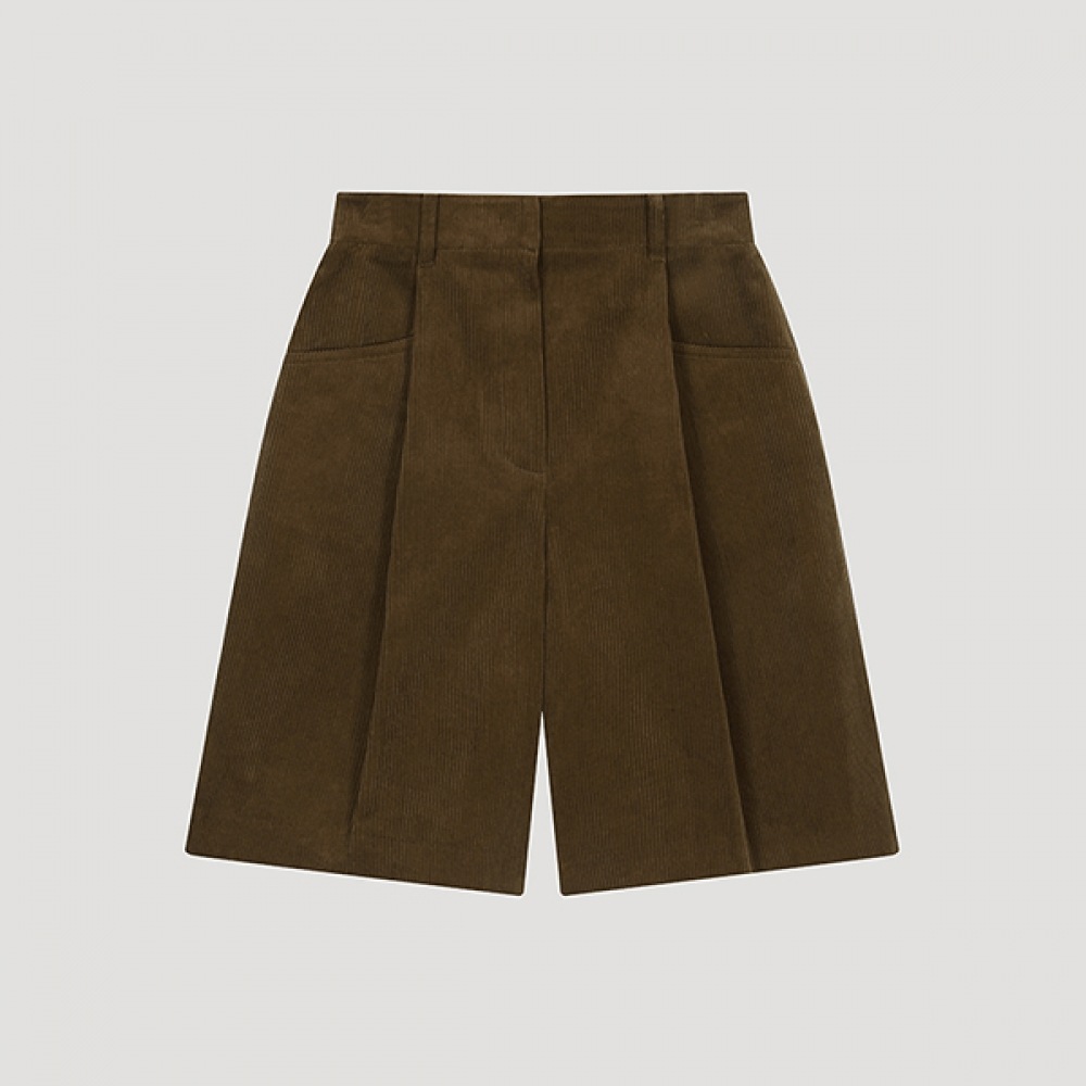 (Shes Miss) コーデュロイワンタックショートパンツ_SWWSPO42800_BR