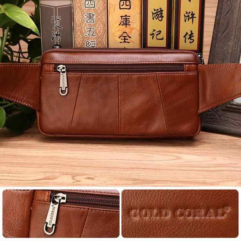 ウエストポーチ メンズ 革 おしゃれ ベルトバッグ カジュアル ショルダー メッセンジャー 多機能 携帯電話 小さめ ブラウン ブラック ファスナー 5,223円