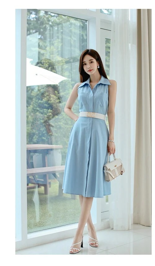 花柄ワンピース大人ミディアムM膝下インポートノースリーブタイトワンピース韓国結婚式 母の日のプレゼント 6,054円