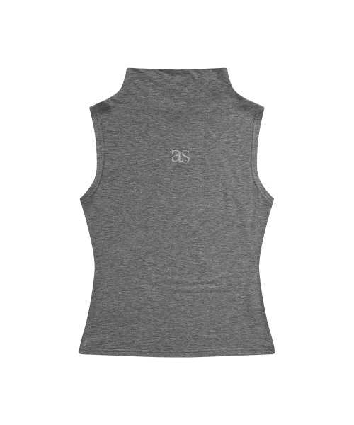 【AS"ON】 HUSH HIGH-NECK SLEEVELESS / GRAY 正規品