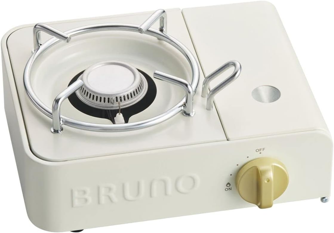 ブルーノ カセットコンロ ミニ キャンプ ガス 焼肉 アウトドア 千石 小型 防災 用品 震災 備え かわいい おしゃれ アイボリー BOE094-IV 7760891