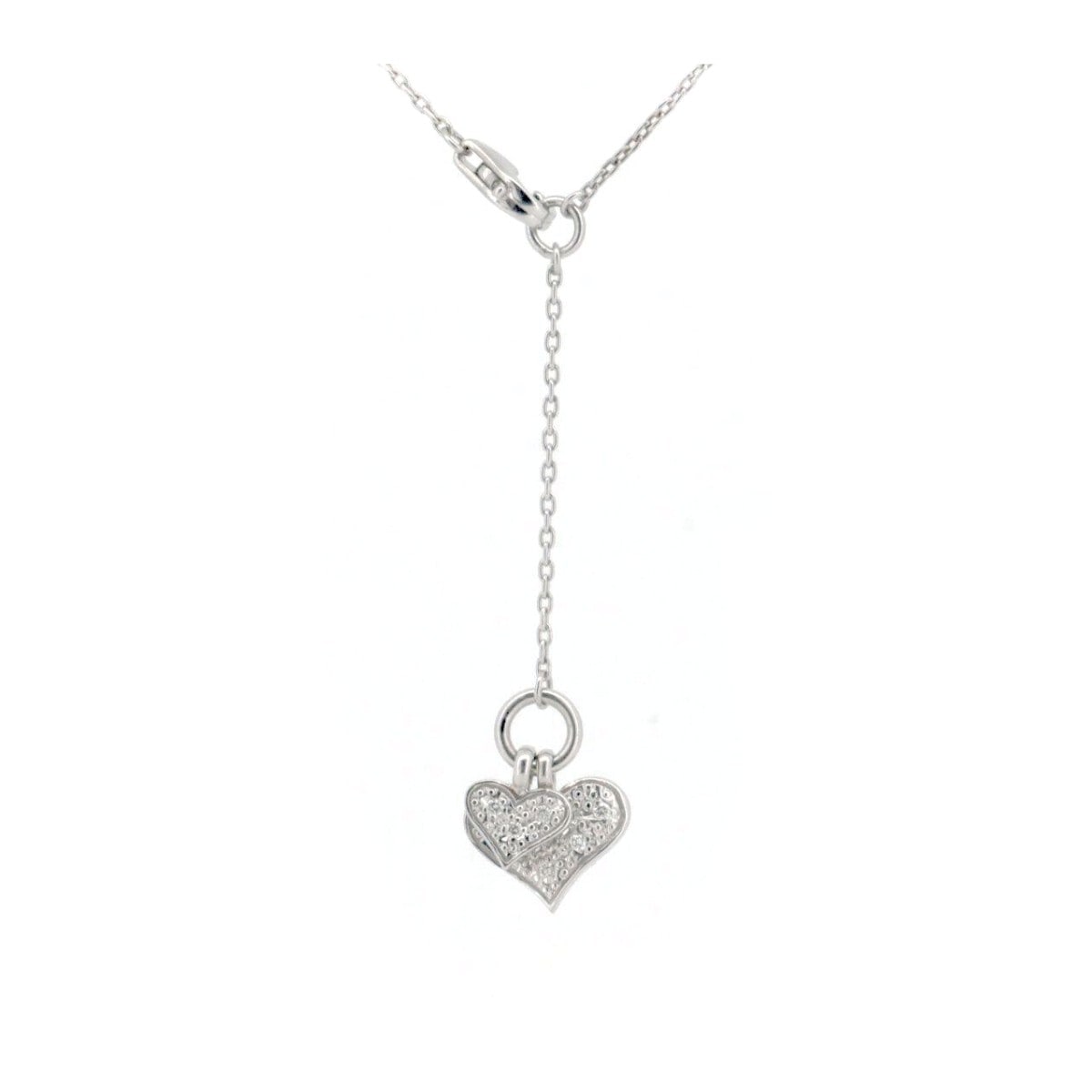 ハートモチーフ ダイヤモンド ネックレス 0.05ct K18WG(18金 ホワイトゴールド) 質屋出品