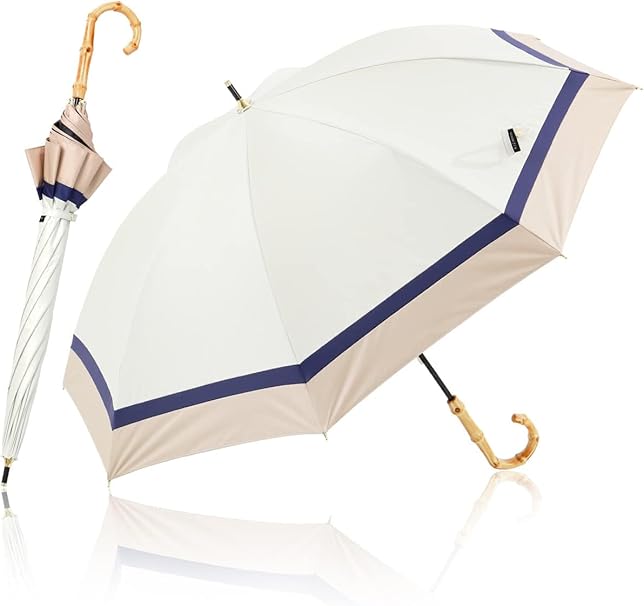 KIZAWA 日傘 uvカット 100 遮光 長傘 完全遮光 日傘兼用雨傘 レディース 5級撥