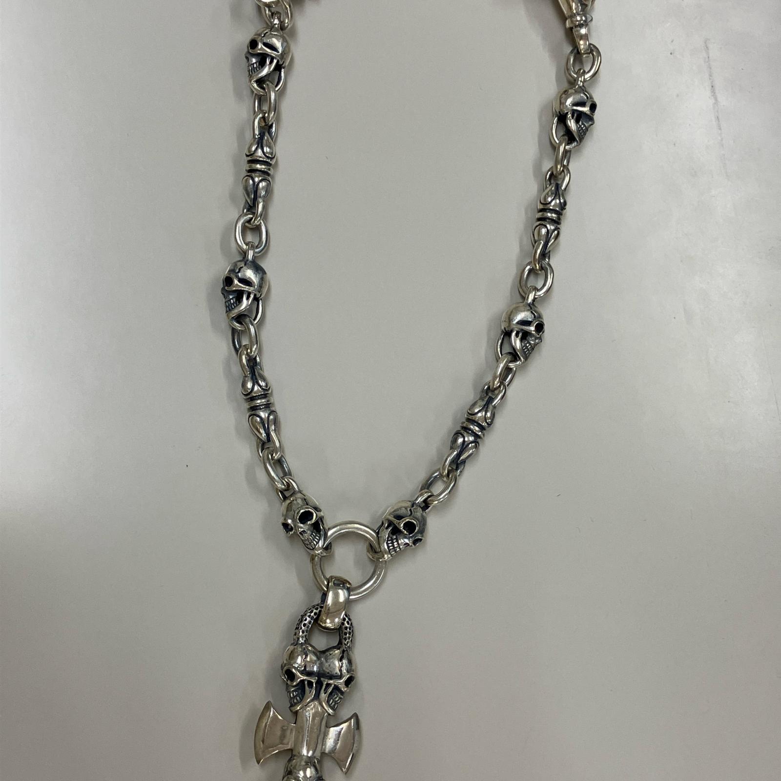 スカルデザイン ネックレス シルバー925 シルバー silver925刻印【中古】 メンズ