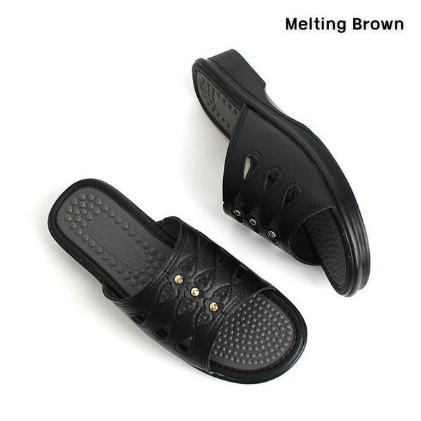 女性カジュアルスリッパ ミドルヒール オフィスシューズ 2color