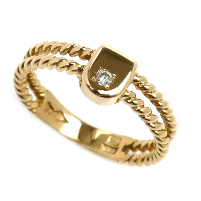 SEIKO JEWELRY K18YG イエローゴールド リング・指輪 ダイヤモンド 11号 2.9g レディース 中古