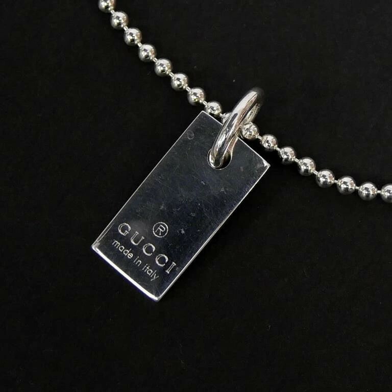 グッチ GUCCI ボールチェーン プレート ブレスレット /シルバー/SV925【中古】(70199)