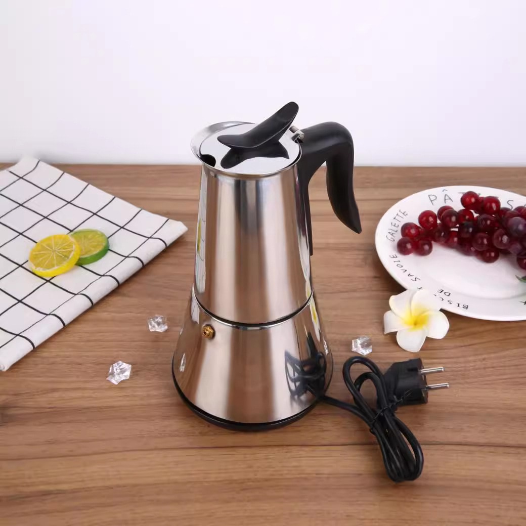 新家庭用欧挿電熱モカポットステンレス304ブラックコーヒーポットイタリア式コーヒーマシン乾燥防止 4,982円