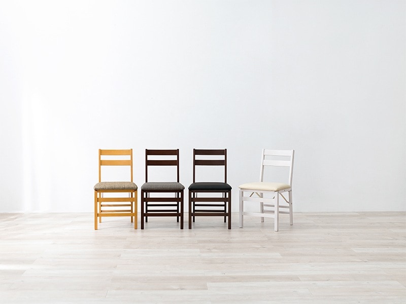 椅子 折りたたみ ダイニングチェア 2脚セット おしゃれ ナチュラルモダン クッション入りシート 完成品 座面高43.5cm いす イス 折り畳み