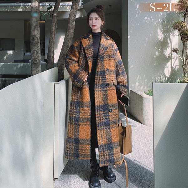 【2025新作入荷】チェスターコート チェック柄 レディース ロングコート コクーンコート ドロップショルダー ロングチェスターコート 超ロン 9,157円